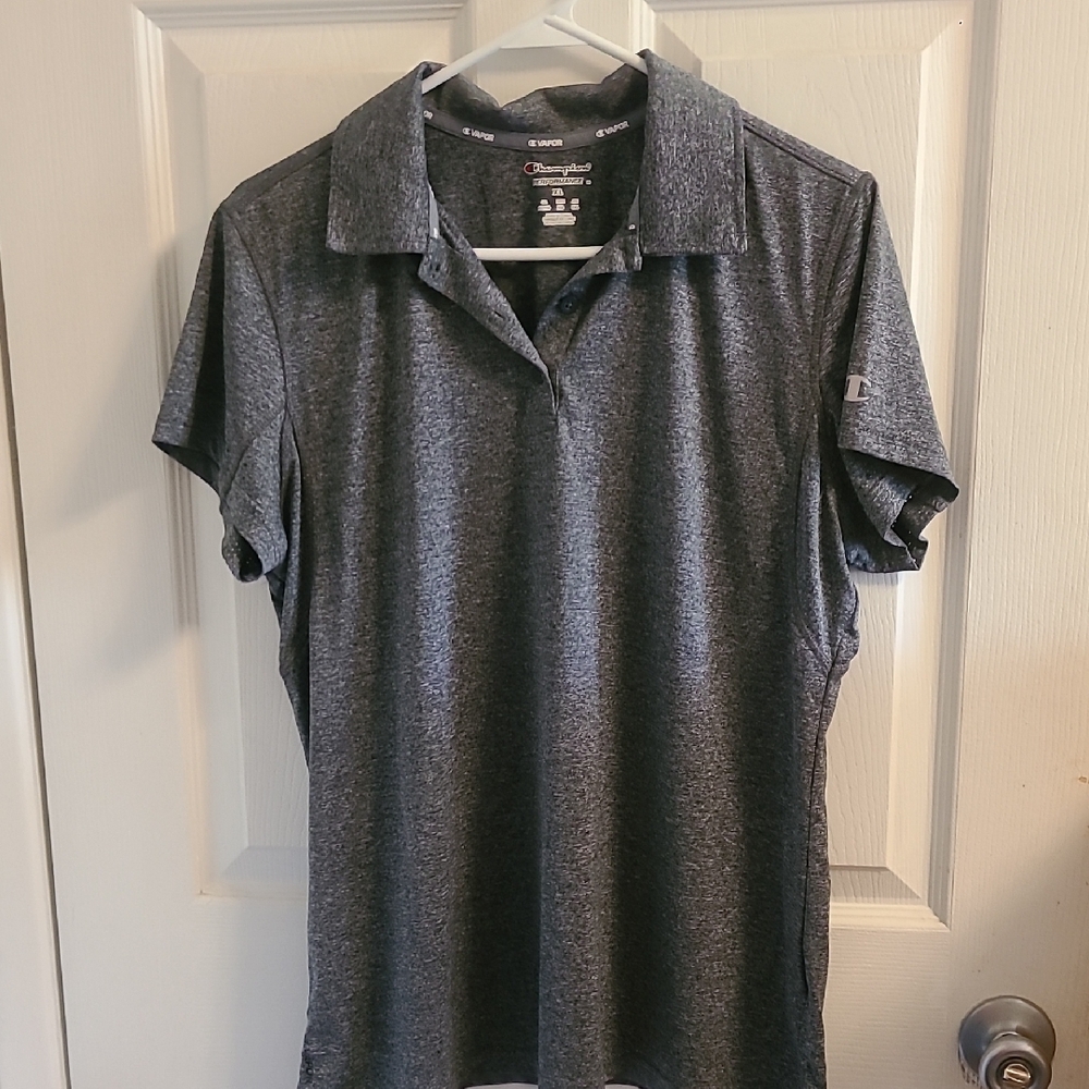Champion Ladies Dark Gray & Black Polo Shirts - Sold As A Set